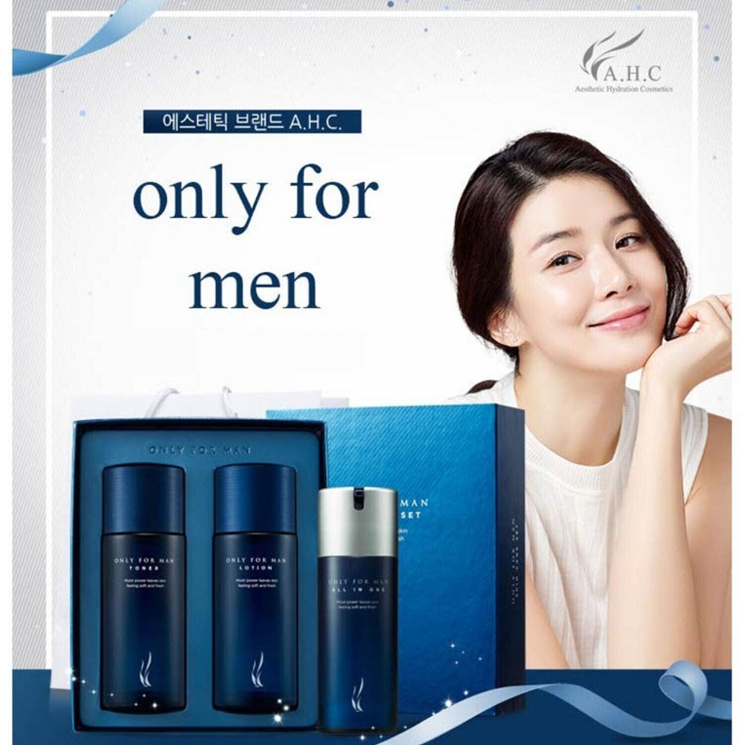AHC Only For Men Skin Care Set(Toner 150ml + Lotion 150ml)-thekimyoung.com