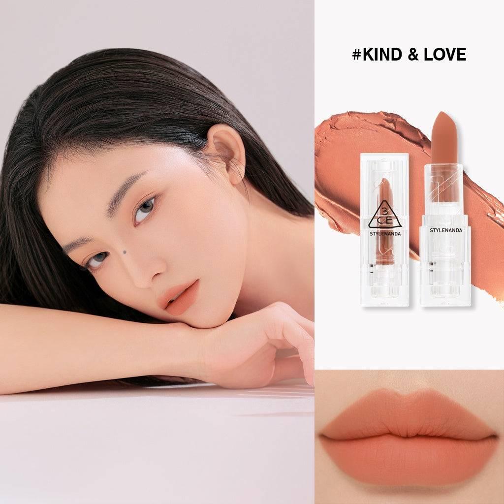 3CE Soft Matte Lipstick 3.5g (10 Colors) Lipstick 3CE #Kind & Love