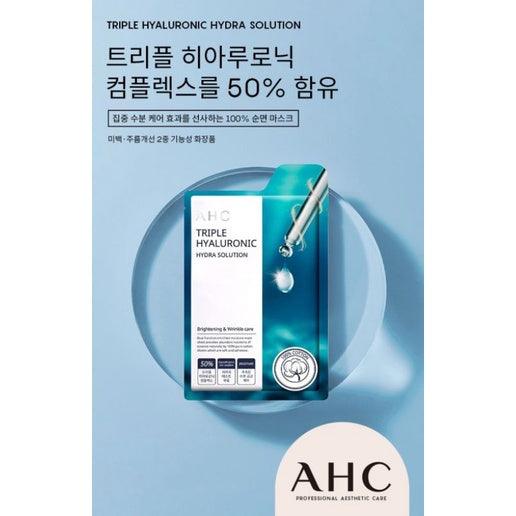 AHC Triple Hyaluronic 100% Pure Cotton MASK Sheet 25ml x 10ea Mask Sheet AHC