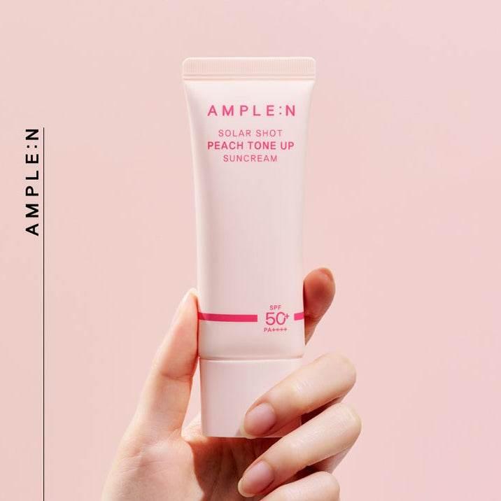 AMPLE:N Solar Shot Peach Tone Up Suncream 40ml 50+ PA++++-thekimyoung.com