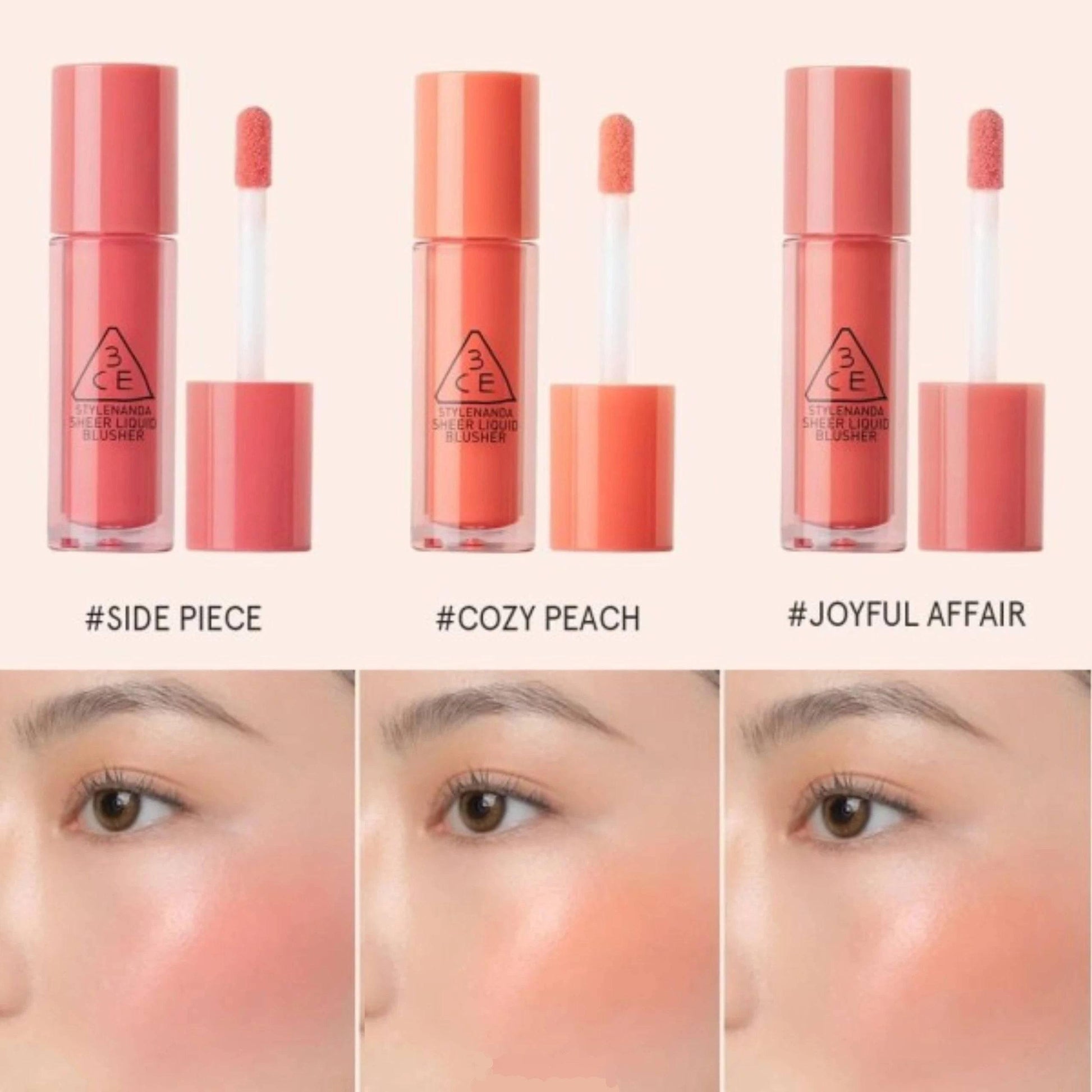 3CE Sheer Liquid Blusher - 3 Colors-thekimyoung.com